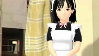 3D anime maid licking a hard penis