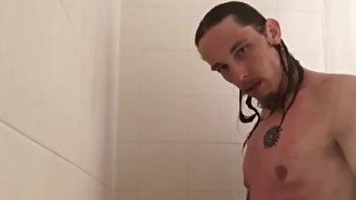 SEXY DILF JERKS OFF IN HOTEL SHOWER ( INTENSE ORGASM )