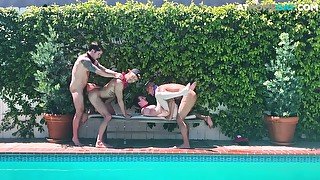 Outdoor Orgy Gays Enjoy Barebacking Anal Action At Home