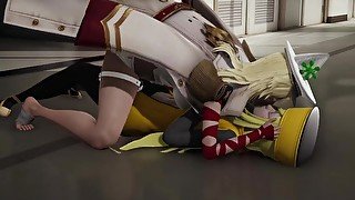 Guilty Gear Millia Rage is subjected by Ramlethal Valentine hot Lesbian sex