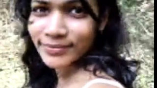 srilankan awanthi nangi undressing in a forest