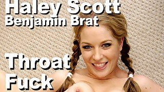 Haley Scott & Benjamin Brat throat fuck anal a2m gokkun