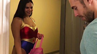 Teen Slut Fucking Cuckquean Husband in Halloween Costume