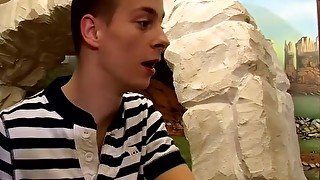 Cute twinks share lollipop before licking each other after