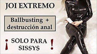 JOI Extremo para sissys, ballbusting y destruccion anal.