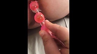 Anal beads in my tight ass