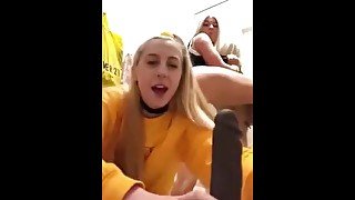 Two horny in public