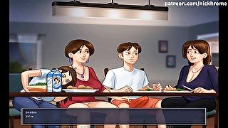 Summertime saga part 52 - boner under table on dinner ( French sub )