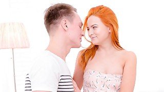 Beautiful redhead teen Ketti nicely fucked by a big penis