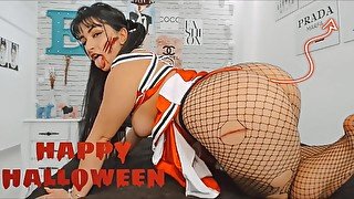 Horror porn sexy zoombie cheerleader teasing  jerk off game can you win? HALLOWEEN 2022