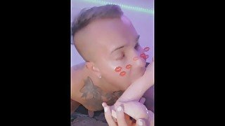 Twink Femboy chokes on his big toy (Teaser)