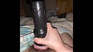 Masturbating with new toy