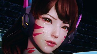 Overwatch Futa - D.Va and Ashe passionate sex