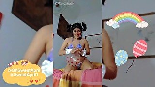 Silly Bikini Clown Blowing Balloon with circus background music - *NO POP*