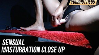 Sensual masturbation close up