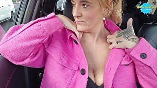 Wife Plays With Her Pussy While On A Drive