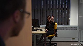 Fine office lady seems alright with fucking and sucking some dick