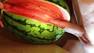 fruit fuck and self swallow - the best comes after cumming