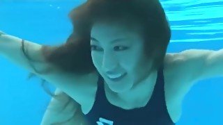 nice asian girl swimming