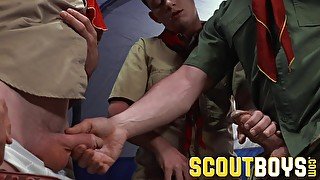 ScoutBoys DILF scoutmaster seduces and barebacks two scouts