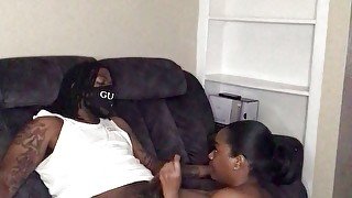 Sexy ebony riding that dick