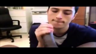 Dude Enjoys Sucking A Big Black Cock