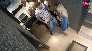 Blonde with beautiful eyes eats dick until the happy ending