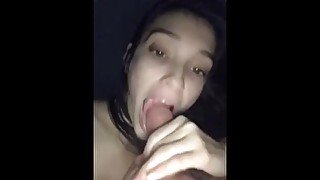 LovelyyApril gets cock shoved down her throat & came into