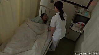 Small tits mature nurse from Japan enjoys riding her patient