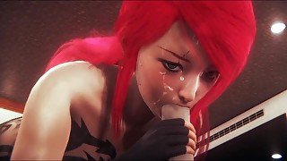 katarina gives a hot blowjob