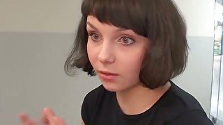 Playful brunette chic gives zealous blowjob in pov sex scene