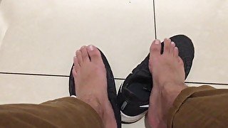 Public toilet - Testing to see if the guy in the stall next to me is keen to play - Manlyfoot