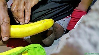 Horny trying to fuck my ass with a Banna!