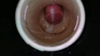 Fucking Fleshlight Launch (INSIDE VIEW) Moaning Cumshot to Fucking Her BF