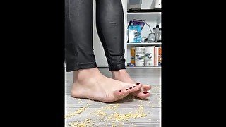 Crushing chips beneath my feet