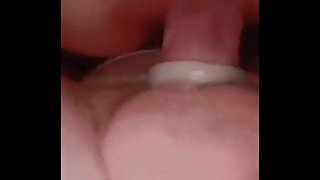 Small tits MILF riding my cock POV