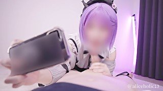 💜【Aliceholic13 個人撮影】エグすぎ、コスプレイヤーの全てを吸い出しそうなバキュームジュポ音マスクフェラ / Femdom blowjob Vtuber Cosplayer hentai