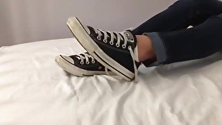 Hot goddess wears clean sexy white ankle socks pov