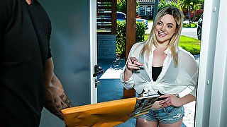 Blonde with pierced nipples Sage Pillar transforms into sexy comic vixen and gets fucked by collector