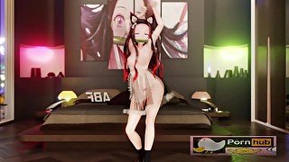 mmd r18 Sting Nezuko princess and the king 3d hentai