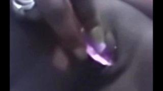 Girl plays with sex toy while her man is away