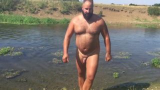 Jons naked River swim in 2016