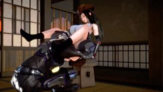 3D HENTAI big tits cowboy tifa and alien