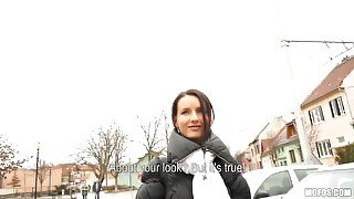 Czech lass Martina talked into public tit-showing