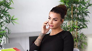 Tattooed Secretary Fucked A Man In The Office And Ended Up