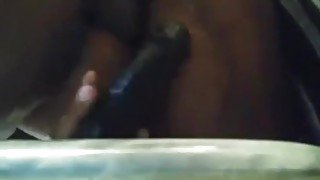 Ebony BBW fucking dildo