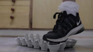 Sneakers Nike Crushing Egg Carton During The Quarantine