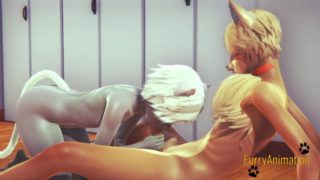 Furry Yaoi - White Cat & Fox Yiff 1:2