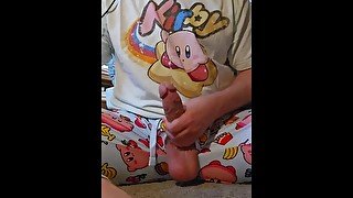 Young Man With Big Dick Jerks off Through Kirby Pajamas