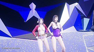 [MMD] TAEYEON - INVU Aerith Tifa Lockhart hot striptease final fantasy uncensored hentai